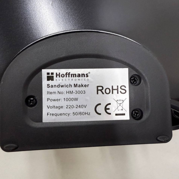 Бутербродница Hoffmans НМ-3003 1000 Вт Сэндвичница электрическая с антипригарным покрытием для завтраков Бутербродница Hoffmans НМ-3003 1000 Вт Сэндвичница электрическая с антипригарным покрытием для завтраков