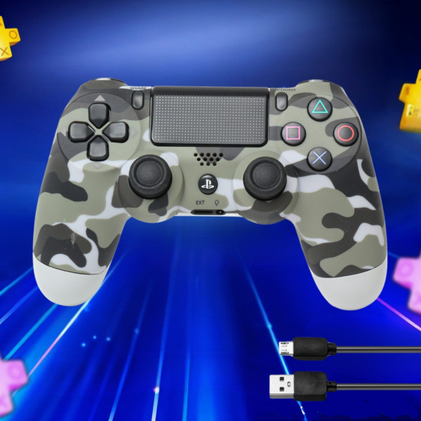 Бездротовий джойстик для PS4 DualShock 4 Gray Camo багатофункціональний контролер геймпад світлий камуфляж
