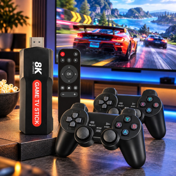 Игровая приставка для телевизора Game TV Stick 8K Q9 Max с беспроводными джойстиками и ретро играми Игровая приставка для телевизора Game TV Stick 8K Q9 Max с беспроводными джойстиками и ретро играми