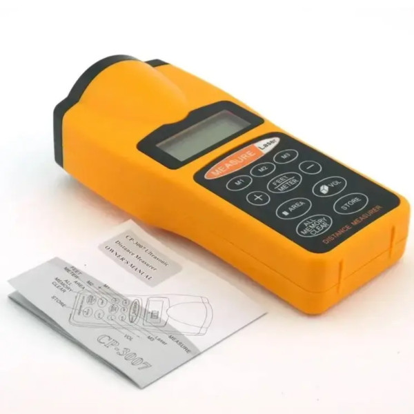 Ультразвуковой лазерный дальномер с экраном Ultrasonic CP 3007 Бесконтактная электронная рулетка линейка Ультразвуковой лазерный дальномер с экраном Ultrasonic CP 3007 Бесконтактная электронная рулетка линейка