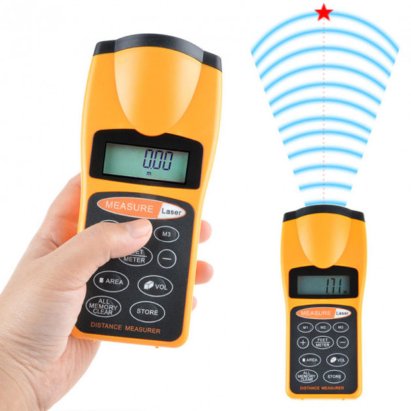 Ультразвуковой лазерный дальномер с экраном Ultrasonic CP 3007 Бесконтактная электронная рулетка линейка