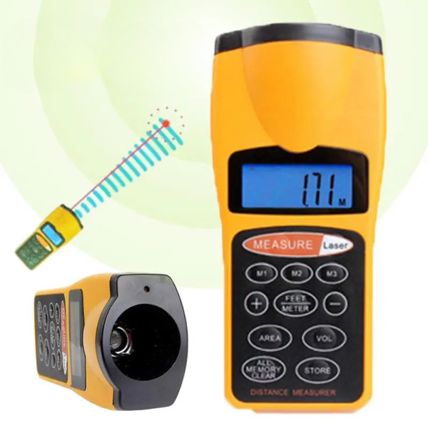 Ультразвуковой лазерный дальномер с экраном Ultrasonic CP 3007 Бесконтактная электронная рулетка линейка Ультразвуковой лазерный дальномер с экраном Ultrasonic CP 3007 Бесконтактная электронная рулетка линейка
