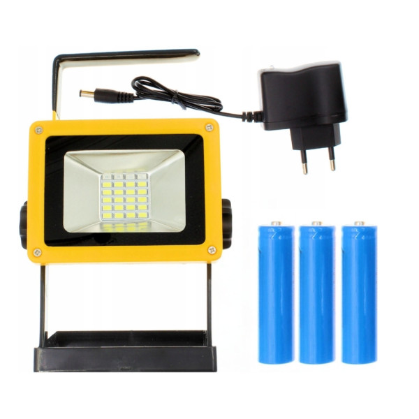 Светодиодный аккумуляторный прожектор Led FloodLight 30W переносной ручной фонарь на подставке Светодиодный аккумуляторный прожектор Led FloodLight 30W переносной ручной фонарь на подставке