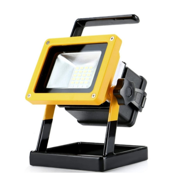 Светодиодный аккумуляторный прожектор Led FloodLight 30W переносной ручной фонарь на подставке Светодиодный аккумуляторный прожектор Led FloodLight 30W переносной ручной фонарь на подставке