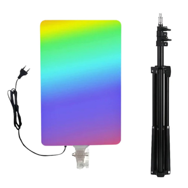 Прямоугольная RGB LED лампа 44х29cм PM-48 со штативом 2м и пультом цветной видеосвет для фото и видеосъемки Прямоугольная RGB LED лампа 44х29cм PM-48 со штативом 2м и пультом цветной видеосвет для фото и видеосъемки