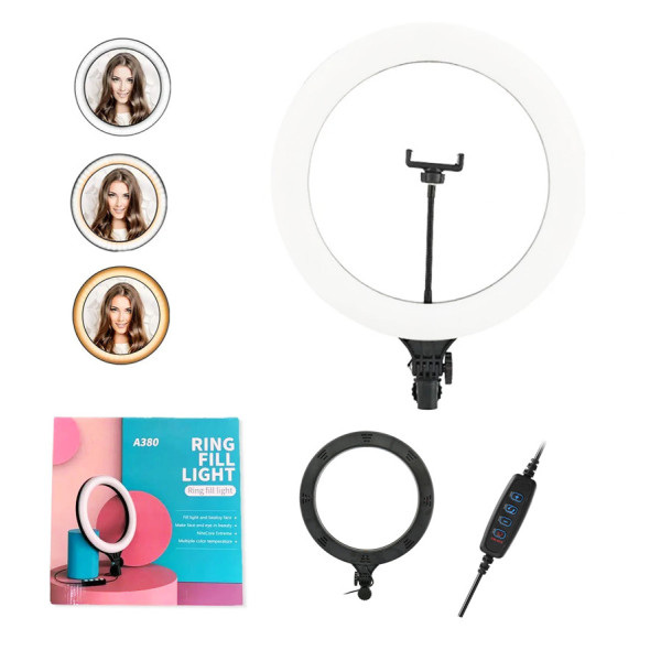 Кольцевая светодиодная лампа Ring Fill Light 39 см LED селфи лампа для фото видео блогеров визажистов А380