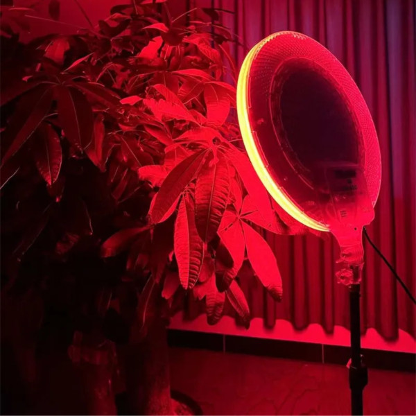 Светодиодная круглая лампа RGB-LED Fill Light GS-330 цветная 33см с пультом и штативом 2м для студийной съёмки Светодиодная круглая лампа RGB-LED Fill Light GS-330 цветная 33см с пультом и штативом 2м для студийной съёмки