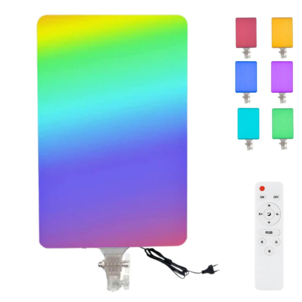 Прямоугольная RGB LED лампа 50х35cм PM-60 светодиодная с пультом цветной видеосвет для фото и видеосъемки Прямоугольная RGB LED лампа 50х35cм PM-60 светодиодная с пультом цветной видеосвет для фото и видеосъемки