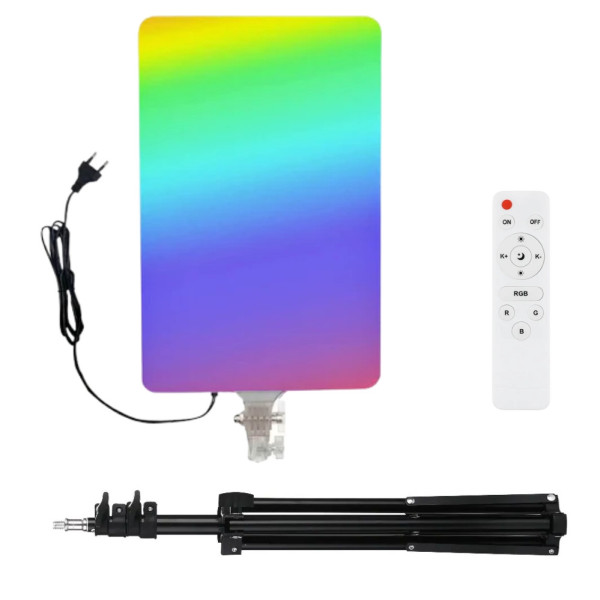 Прямоугольная RGB лампа 50х35cм с пультом и штативом 2м LED видеосвет PM-60 для фото и видеосъемки Прямоугольная RGB лампа 50х35cм с пультом и штативом 2м LED видеосвет PM-60 для фото и видеосъемки
