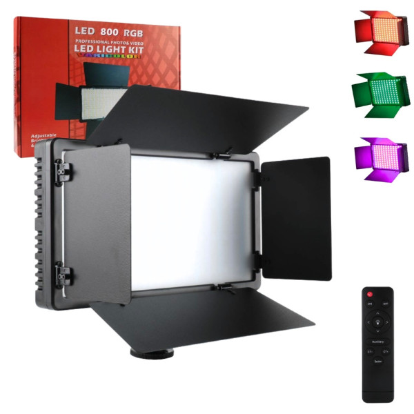 Прямоугольная светодиодная лампа U800 RGB цветная 29х17см для фото и видеосъёмок портативный LED видеосвет