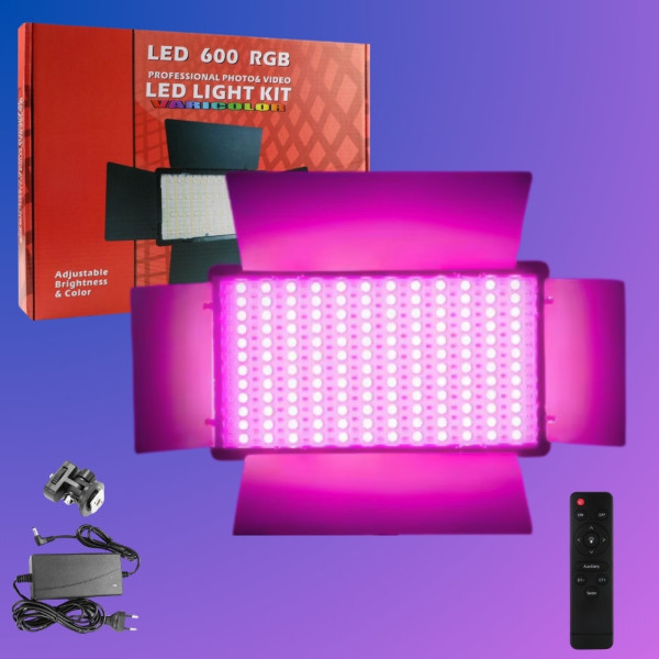 Прямоугольная светодиодная лампа U600 RGB для фото и видеосъёмок портативный LED видеосвет 21х12 см