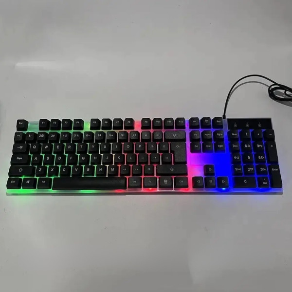 Игровой набор клавиатура с мышкой LED Keyboard Mouse KM 5003 Проводная с подсветкой для компьютера