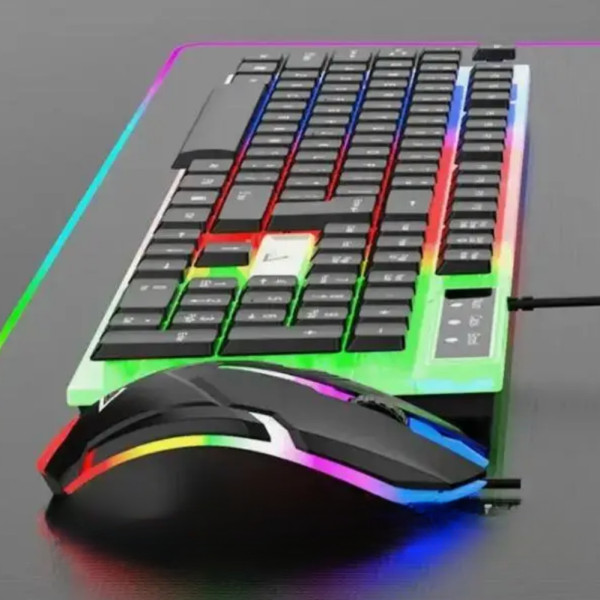 Игровой набор клавиатура с мышкой LED Keyboard Mouse KM 5003 Проводная с подсветкой для компьютера