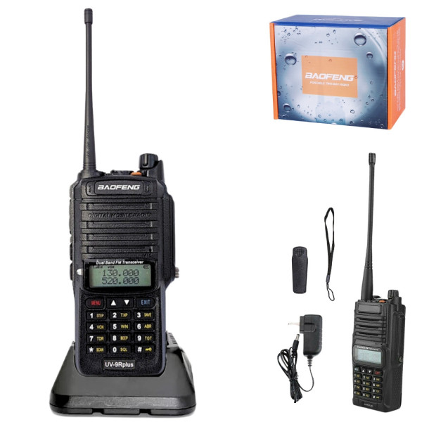 Портативная рация Baofeng UV 9R plus аккумуляторная двухдиапазонная радиостанция водонепроницаемая IP57