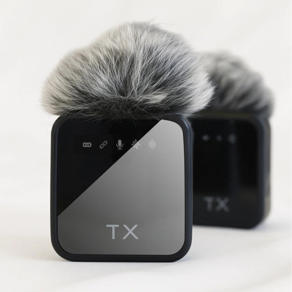 Петличный беспроводной микрофон 2в1 F15-2 Wireless Microphone с ресивером Type-C Lightning и меховой ветрозащитой для видеосъемки Петличный беспроводной микрофон 2в1 F15-2 Wireless Microphone с ресивером Type-C Lightning и меховой ветрозащитой для видеосъемки