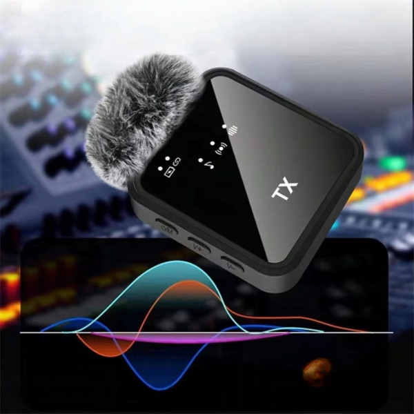 Петличный беспроводной микрофон 2в1 F15-2 Wireless Microphone с ресивером Type-C Lightning и меховой ветрозащитой для видеосъемки Петличный беспроводной микрофон 2в1 F15-2 Wireless Microphone с ресивером Type-C Lightning и меховой ветрозащитой для видеосъемки