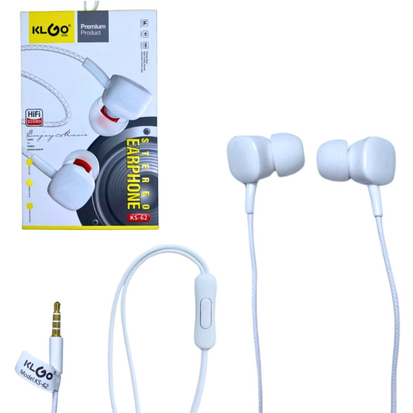 Наушники вакуумные проводные гарнитура с микрофоном для телефона KLGO KS-62