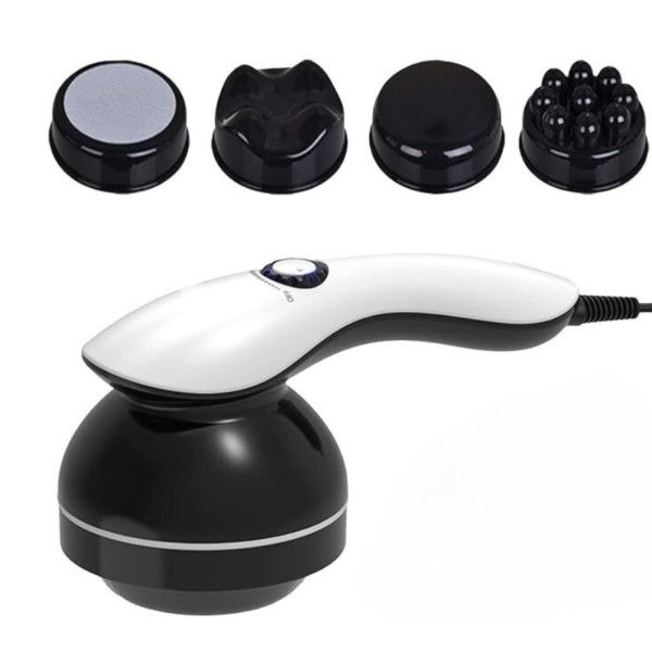 Ручной вибрационный массажер Body Massager PL-664В с 4 насадками многофункциональный для всего тела