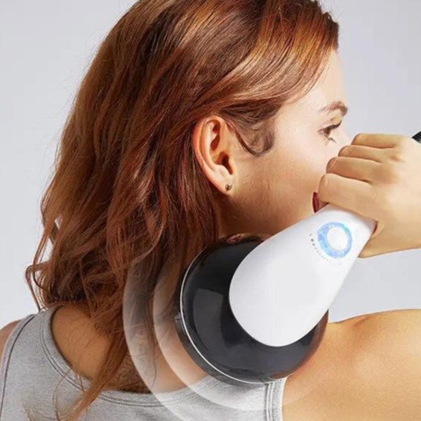 Ручной вибрационный массажер Body Massager PL-664В с 4 насадками многофункциональный для всего тела