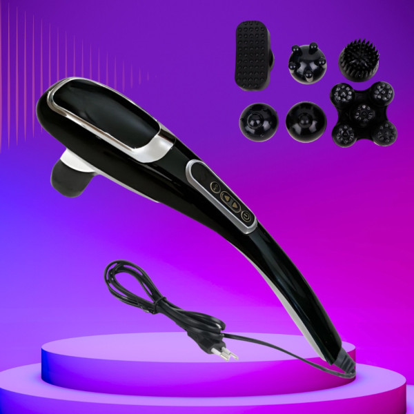 Ручной вибрационный массажер Body Massager JY-8820B с 6 насадками многофункциональный для всего тела