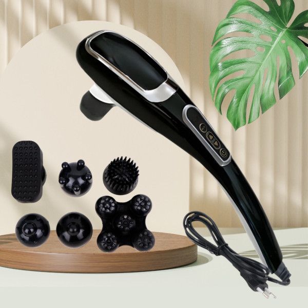 Ручной вибрационный массажер Body Massager JY-8820B с 6 насадками многофункциональный для всего тела