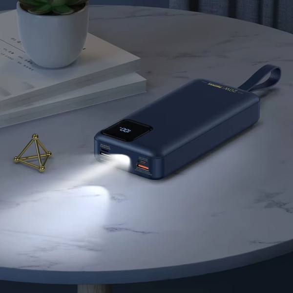 Повербанк 30000 mAh Внешний аккумулятор Remax RPP-550 с дисплеем и фонариком зарядное 22.5W USB Type-C Lightning для телефона Повербанк 30000 mAh Внешний аккумулятор Remax RPP-550 с дисплеем и фонариком зарядное 22.5W USB Type-C Lightning для телефона