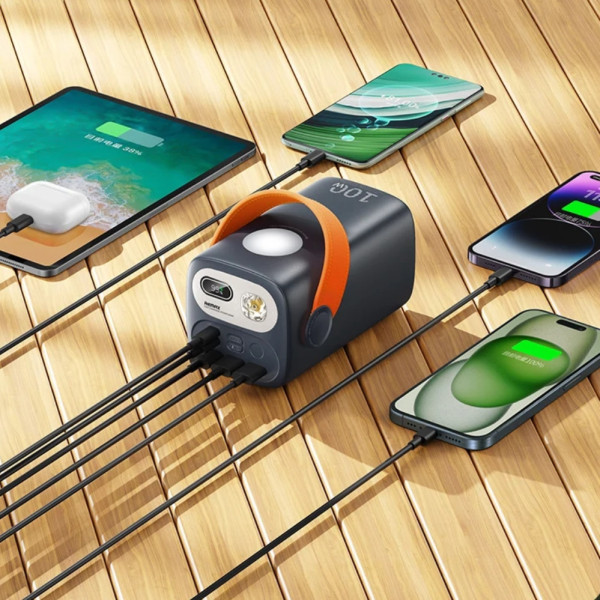 Повербанк REMAX RPP-100 с быстрой зарядкой 60000 mAh внешний аккумулятор с фонариком Power bank 100W USB Type-C Повербанк REMAX RPP-100 с быстрой зарядкой 60000 mAh внешний аккумулятор с фонариком Power bank 100W USB Type-C