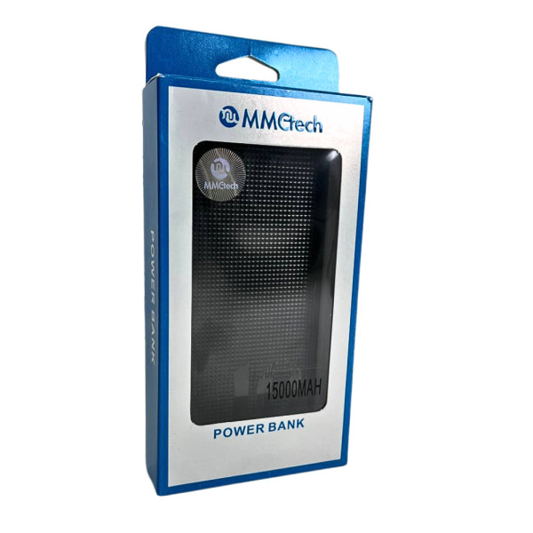 Внешний аккумулятор с дисплеем Power Bank MMCtech 15000 mAh Повербанк Черный