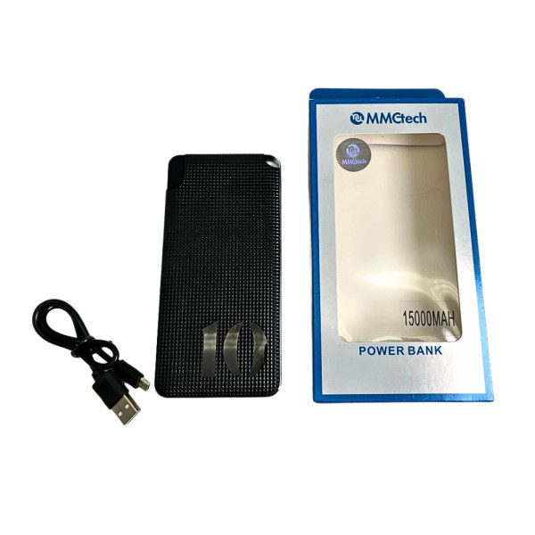 Внешний аккумулятор с дисплеем Power Bank MMCtech 15000 mAh Повербанк Черный
