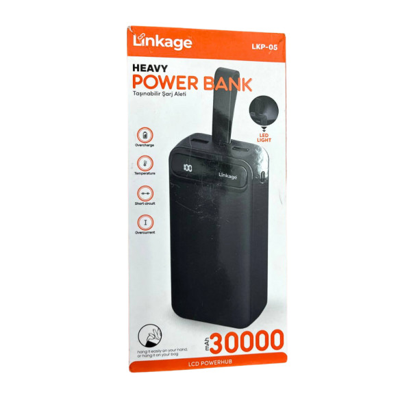 Повербанк Power Bank LINKAGE LKP-05 30000 mAh Зовнішній акумулятор з дисплеєм Чорний Повербанк Power Bank LINKAGE LKP-05 30000 mAh Зовнішній акумулятор з дисплеєм Чорний
