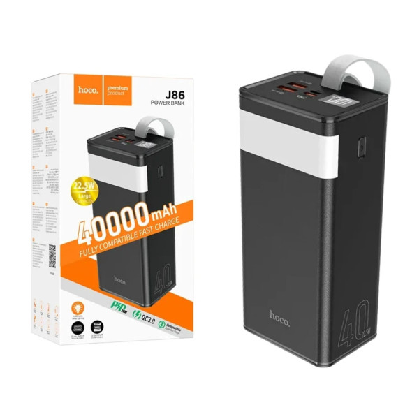 Повербанк с быстрой зарядкой hoco J86 40000 mAh внешний аккумулятор 22,5W Power bank USB Type-C micro USB Повербанк с быстрой зарядкой hoco J86 40000 mAh внешний аккумулятор 22,5W Power bank USB Type-C micro USB