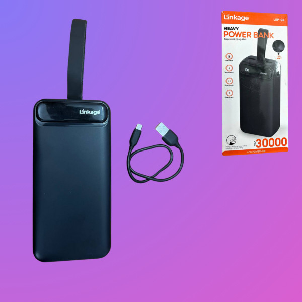Повербанк Power Bank LINKAGE LKP-05 30000 mAh Зовнішній акумулятор з дисплеєм Чорний