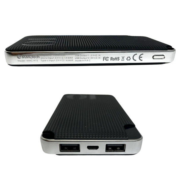 Внешний аккумулятор с дисплеем Power Bank MMCtech 15000 mAh Повербанк Черный