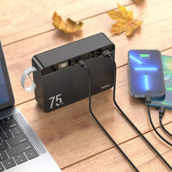 Повербанк hoco J94 с быстрой зарядкой 75000 mAh внешний аккумулятор с дисплеем 22.5W Power bank USB Type-C micro USB Повербанк hoco J94 с быстрой зарядкой 75000 mAh внешний аккумулятор с дисплеем 22.5W Power bank USB Type-C micro USB