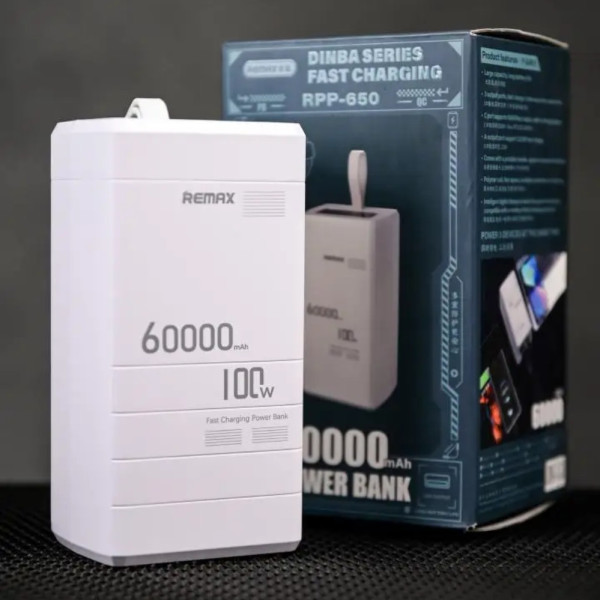 Повербанк для ноутбука Remax RPP-650 100w быстрая зарядка 60000 mAh Power bank зарядное устройство для гаджетов с дисплеем Повербанк для ноутбука Remax RPP-650 100w быстрая зарядка 60000 mAh Power bank зарядное устройство для гаджетов с дисплеем