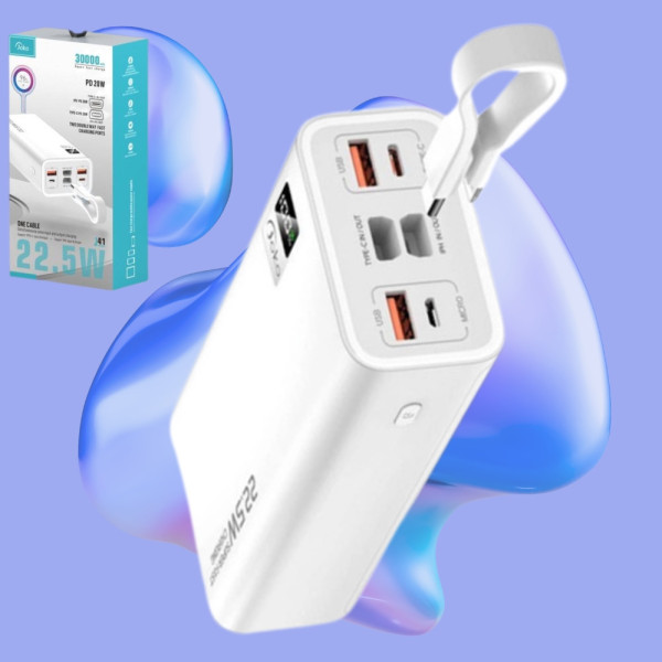 Повербанк 30000 mAh Внешний аккумулятор Joko J41 с дисплеем зарядное устройство 22.5W USB Type-C Lightning для телефона Повербанк 30000 mAh Внешний аккумулятор Joko J41 с дисплеем зарядное устройство 22.5W USB Type-C Lightning для телефона