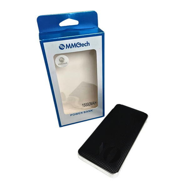 Внешний аккумулятор с дисплеем Power Bank MMCtech 15000 mAh Повербанк Черный