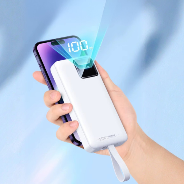 Повербанк 30000 mAh Внешний аккумулятор Remax RPP-550 с дисплеем и фонариком зарядное 22.5W USB Type-C Lightning для телефона Повербанк 30000 mAh Внешний аккумулятор Remax RPP-550 с дисплеем и фонариком зарядное 22.5W USB Type-C Lightning для телефона