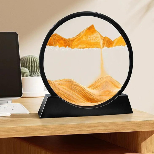 Картина 3D настольная движущийся песок Moving Sandscape Рамка с песком на подставке песочные часы 25х25 см