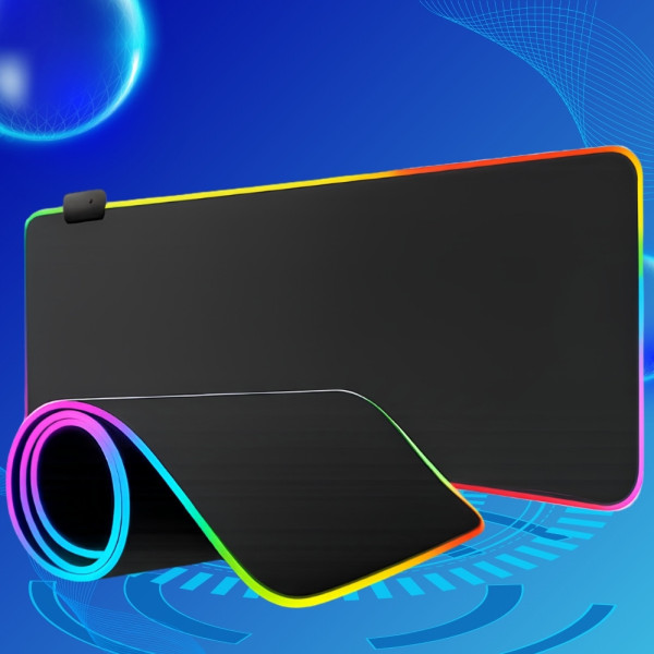 Игровой коврик для мыши с RGB подсветкой 70х30 см Настольный светодиодный коврик для клавиатуры с подсветкой