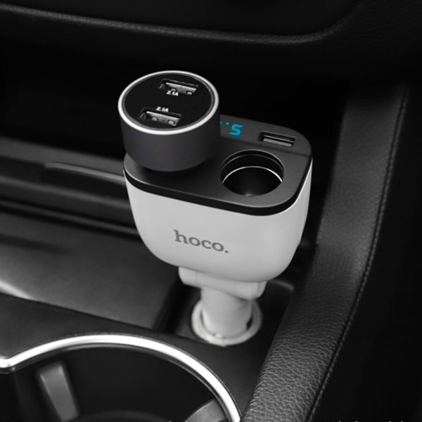 Автомобильное зарядное устройство Hoco Z28 Зарядка 2xUSB от прикуривателя с вольтметром Разветвитель в авто