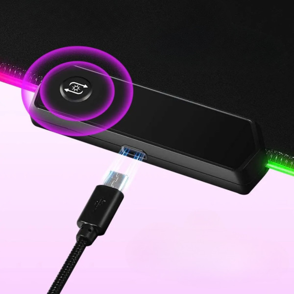 Игровой коврик для мыши с RGB подсветкой 70х30 см Настольный светодиодный коврик для клавиатуры с подсветкой