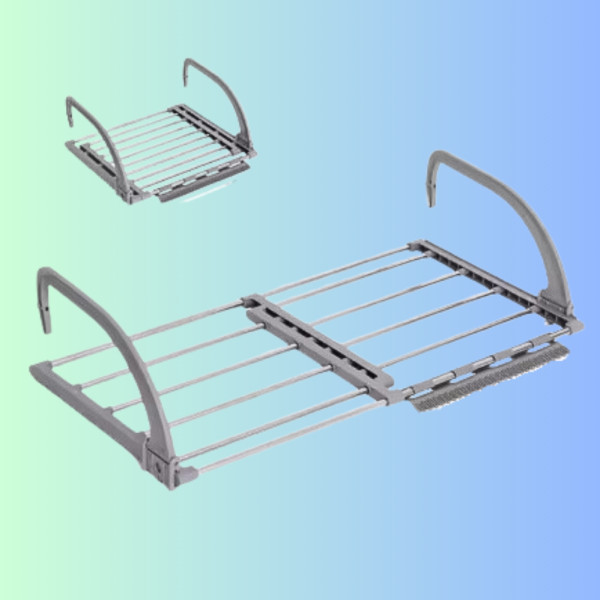 Раздвижная сушилка для белья на балкон окно Folding Clothes Hanger 3270В Двойная сушка для одежды на батарею