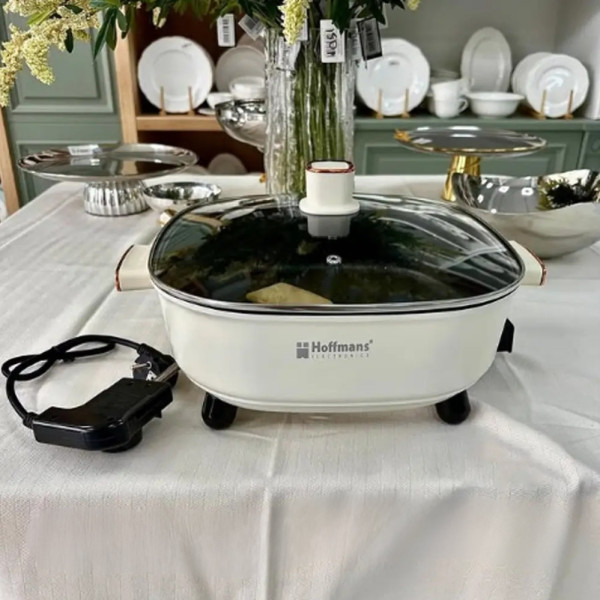 Электрокастрюля с крышкой 6 л Hoffmans Electronics HM-3030 Кастрюля с антипригарным покрытием от сети Бежевая Электрокастрюля с крышкой 6 л Hoffmans Electronics HM-3030 Кастрюля с антипригарным покрытием от сети Бежевая
