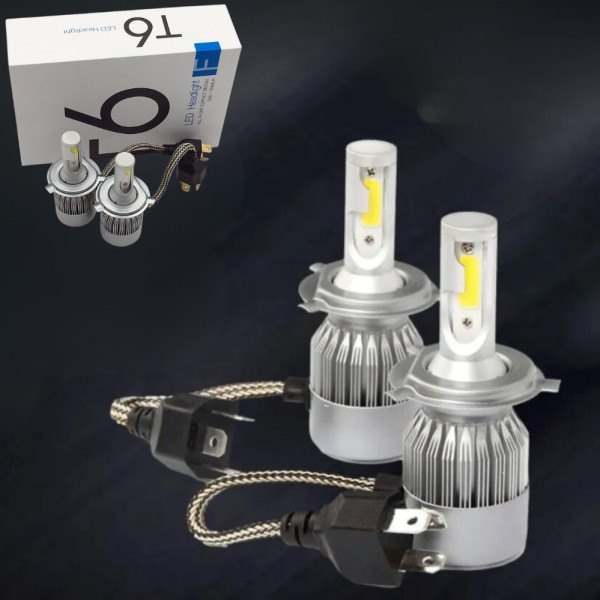 Светодиодные автомобильные LED лампы для фар C6 H4 Комплект автоламп 2 шт