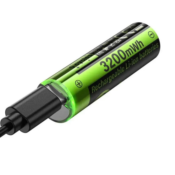 Аккумуляторные перезаряжаемые батарейки Hoco JA3 USB-C Пальчиковые аккумуляторы АА 3200mWh 2шт