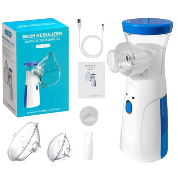 Портативный небулайзер с паром дымом на батарейках Mesh Nebulizer Ручной аккумуляторный ингалятор для семьи