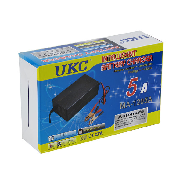 Зарядное устройство UKC MA-1205A для автомобильного аккумулятора 12В с током зарядки 5А Зарядное устройство UKC MA-1205A для автомобильного аккумулятора 12В с током зарядки 5А