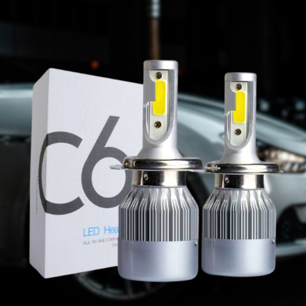 Светодиодные автомобильные LED лампы для фар C6 H4 Комплект автоламп 2 шт