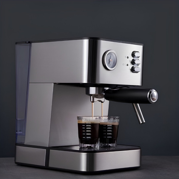 Кофеварка рожковая Hoffmans НМ-686 1500W Кофемашина эспрессо с функцией вспенивания молока